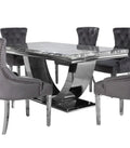 Arial Marble Top Dining Set With Chelsea knocker Chairs