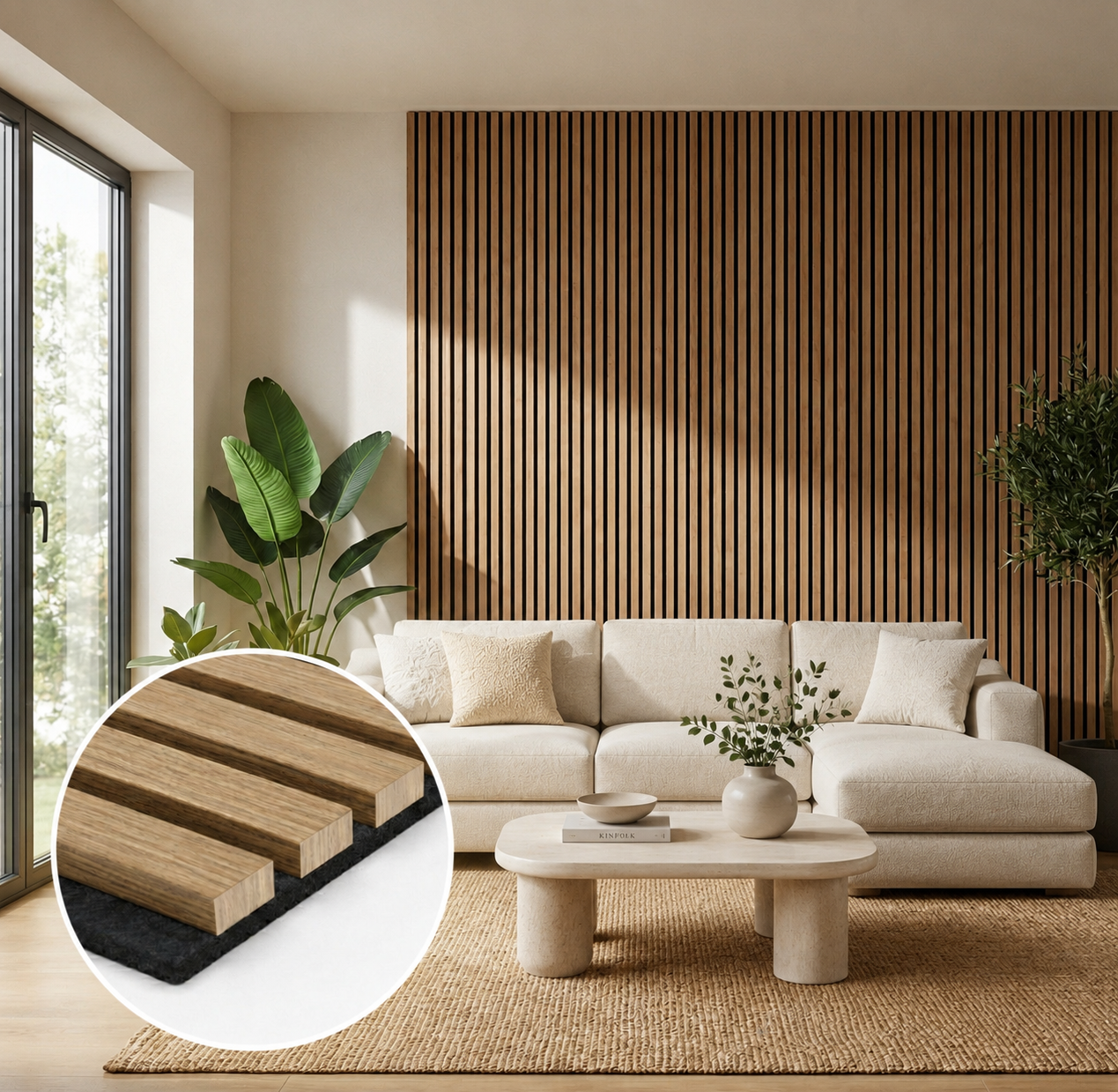 Premium Oak Acoustic Wall Panels 240 X 60cm (4 panels in a pack)