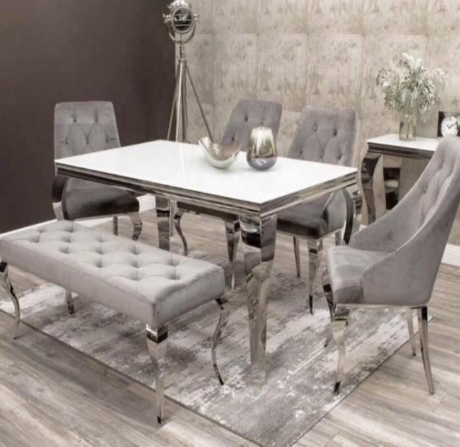 Lewis Glass Top Dining Table