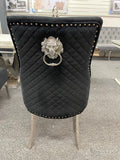 Venice Black Lion Knocker Grey Chair