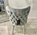 Vienna White Marble Top Dining Set With Lewis Lion Knocker Chairs