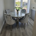 Vienna Round Marble Dining Table With 4 Cheshire Knockerback Chairs