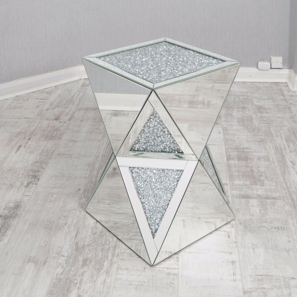 Mirrored Crushed Diamante Side Table