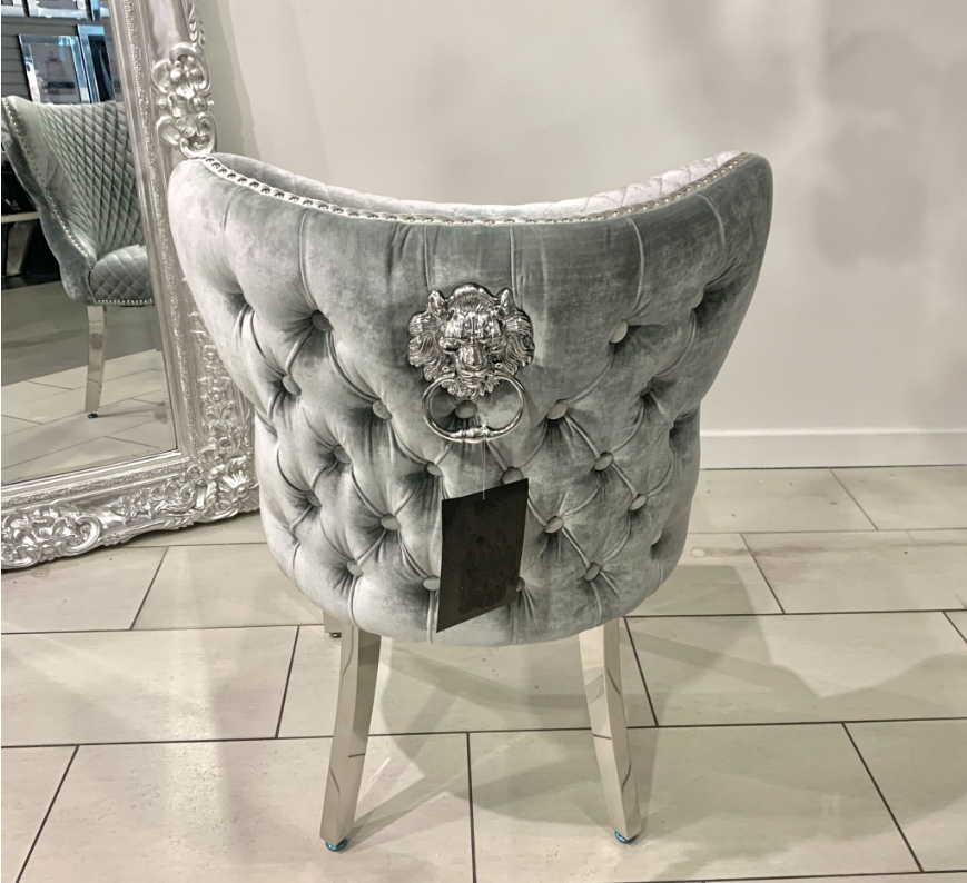 Lewis Lion Knocker Mink Chair